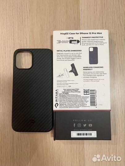Чехол + держатель pitaka на iPhone 12 pro max