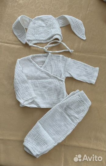 Комплект на выписку лето, на фотосессию зайчик