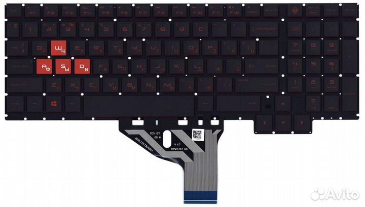 Клавиатура HP Omen 15-ce015ur 2CQ41EA с красной по