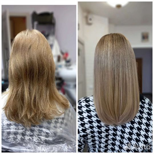 Химическая завивка, прикорневой объем,Окрашивание