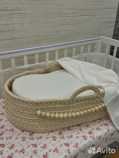 Люлька колыбель с деревянной подставкой детская