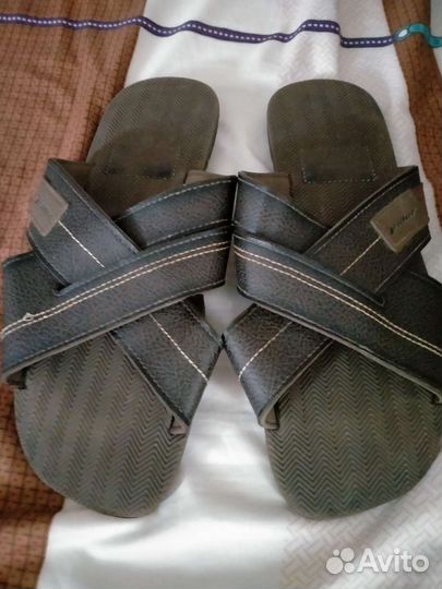 Мужские кожаные шлепанцы