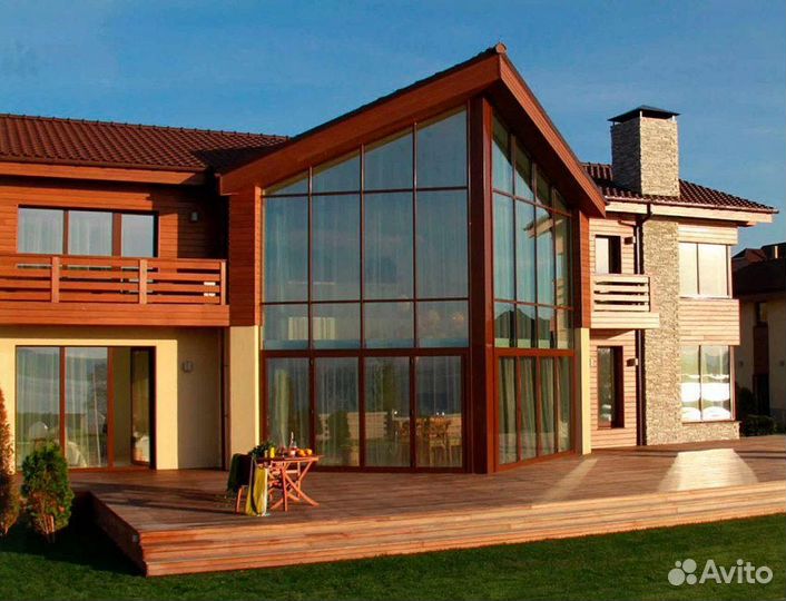 Фасадное остекление коттеджей