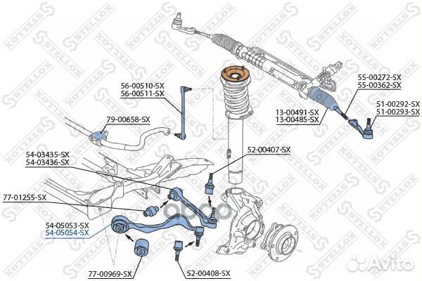 Рычаг BMW E87 04/E90 05- прав. 5405054SX Stellox