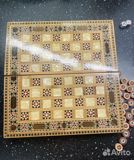Нарды шашки ручной работы инкрустация