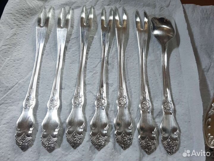 Ножи рыбные. Серебреная роза, вилочки для цитруса