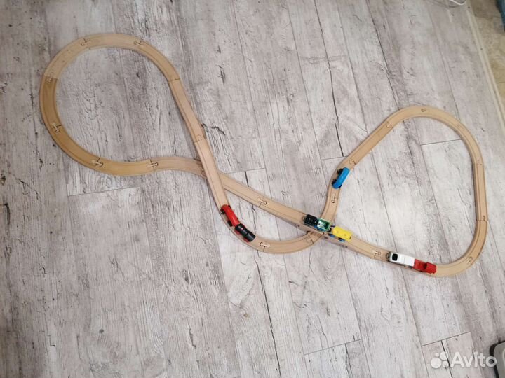 Деревянная железная дорога IKEA lillabo+вагончики