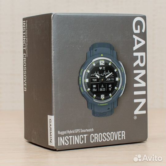 Garmin instinct crossover черный / синий гранит