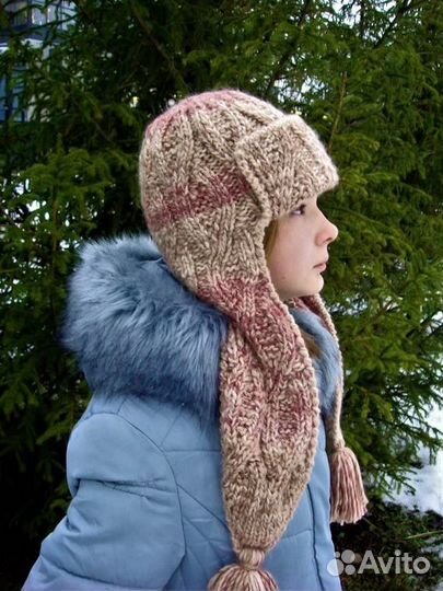 Шапка с ушками женская