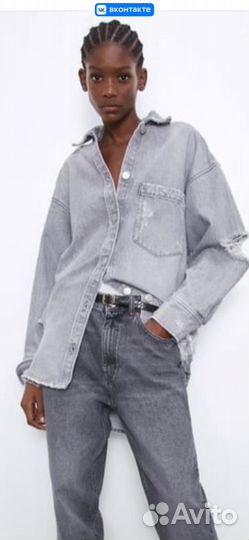 Джинсовая рубашка zara