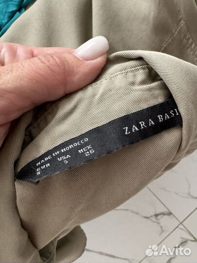 Рубашка Zara с эполетами погонами 44 46