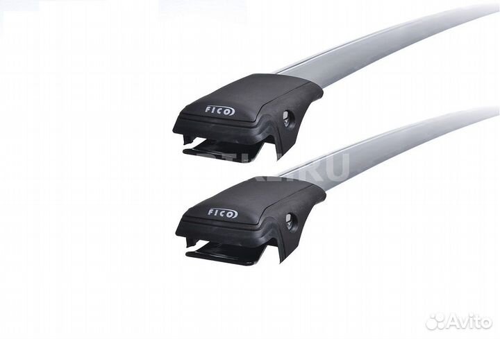 Багажник Ficopro R43-S на рейлинги серебро