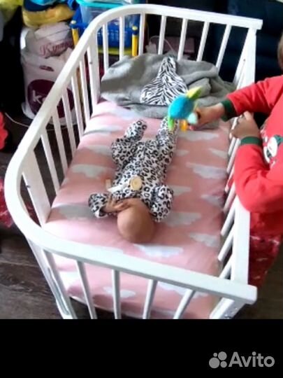 Кроватка приставная с матрасом