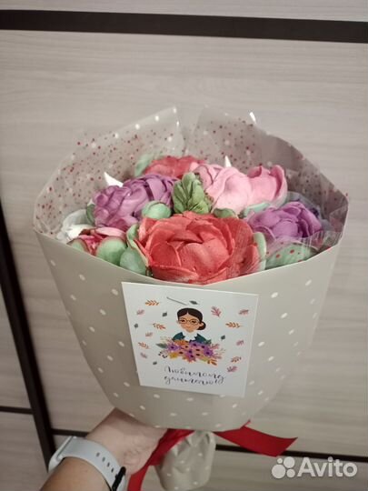 Цветы из зефира. Букет из зефира