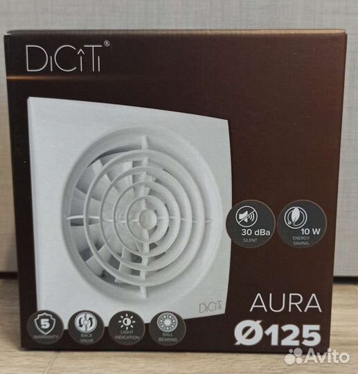 Вентилятор вытяжной с клапаном diciti Aura 5C