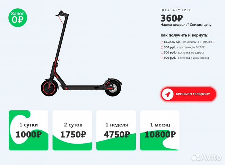 Аренда электросамоката Xiaomi Mijia M365 PRO