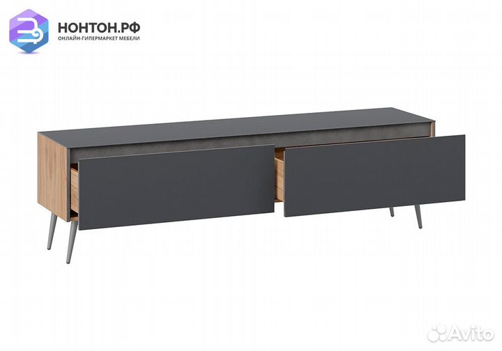 Тв-тумба с опорами Глосс яблоня беллуно / стекло г