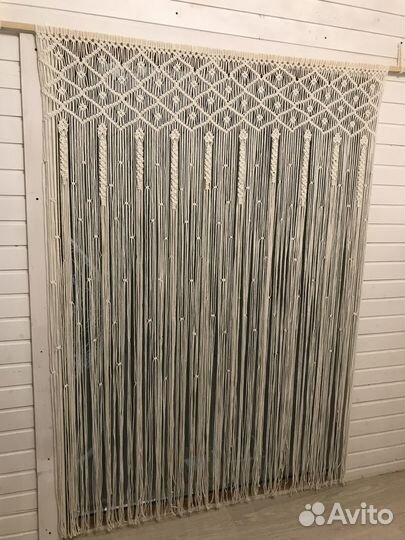2 шторы -перегородки и абажур макраме комплект