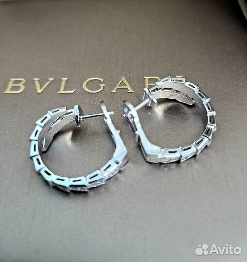 Золотые серьги bvlgari Serpenti с бриллиантами