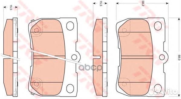 Колодки тормозные дисковые зад GDB3399 TRW
