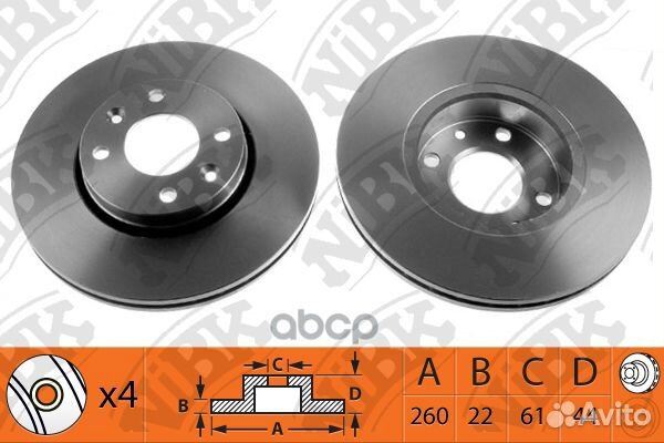 RN1187V Диск тормозной перед RN1187 NiBK