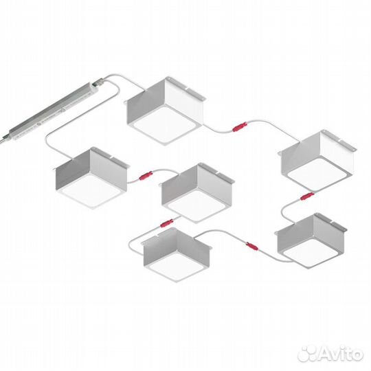 Светильники Pelin встраиваемые в ячейку грильято