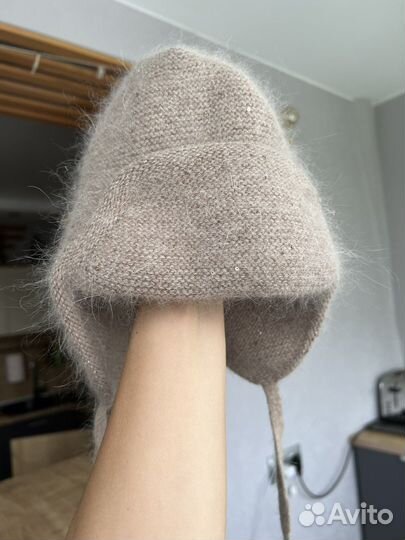 Шапка ушанка из ангоры