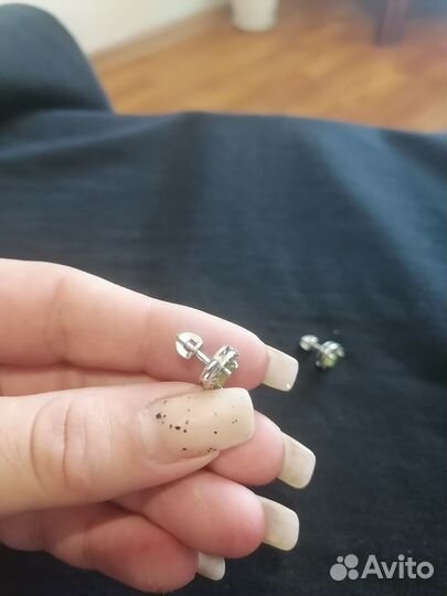 Серьги гвоздики серебро