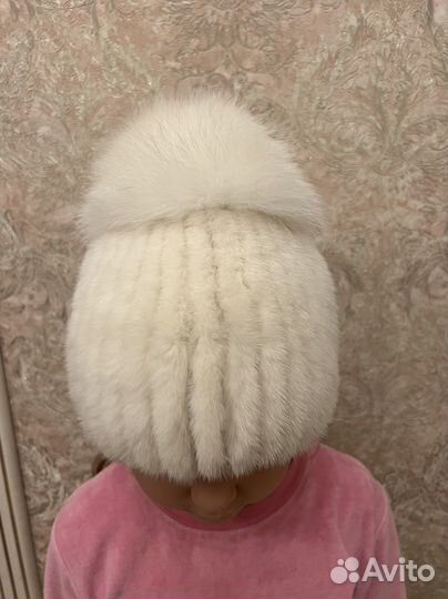 Шапка норка вязаная