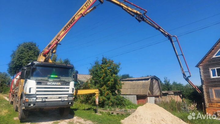 Доставка бетона миксером бетононасос