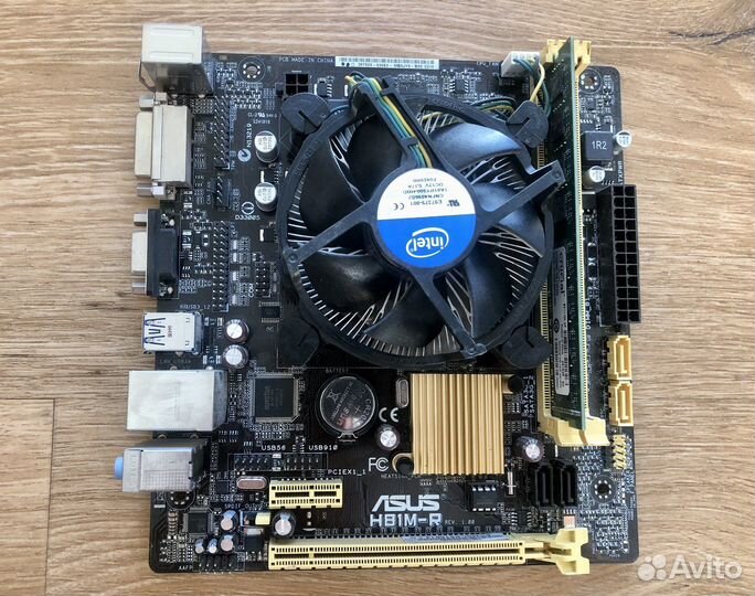 Комплект мат плата Asus h81m + CPU+4Gb RAM
