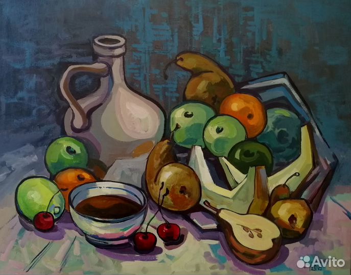 Абстрактный натюрморт, картина маслом, натюрморт