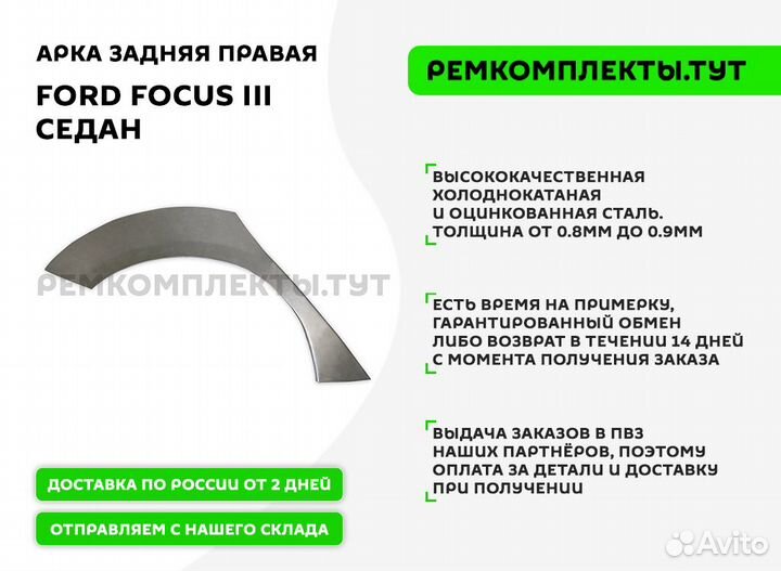 Арка задняя правая Ford Focus 3 седан