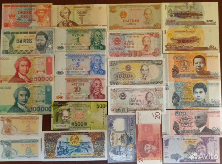 100 банкнот стран мира коллекция