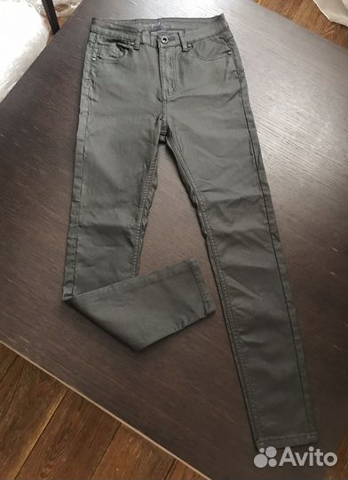 Джинсы эффект кожанных брюк XS