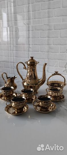 Чайно кофейный сервиз СССР золотая роза