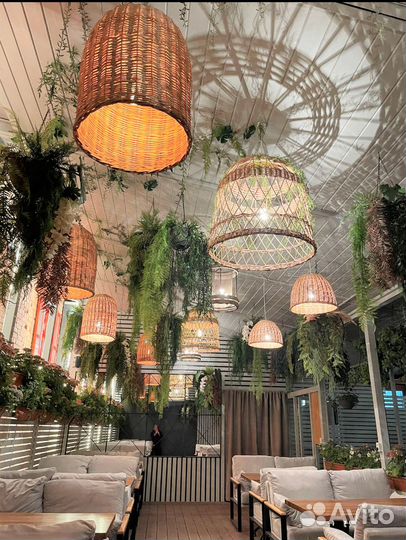 Плетеный светильник абажур