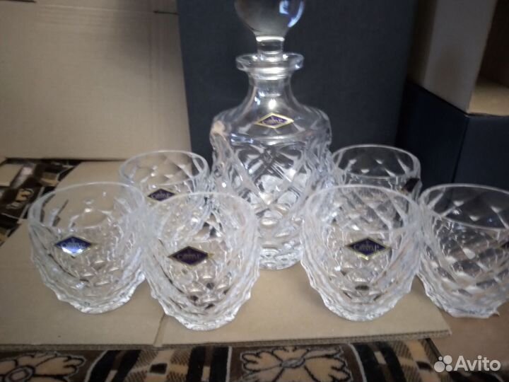 Набор хрусталь Ликер/Виски Богемия 7 пр.bohemia