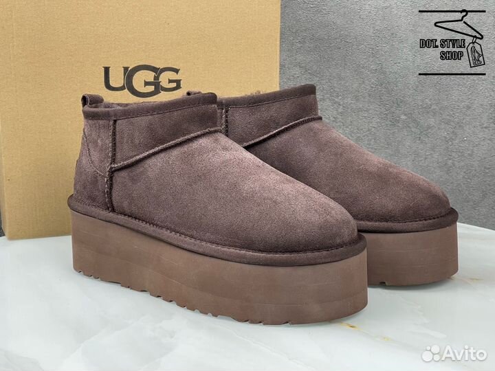 Ugg classic ultra mini platform шоколад угги