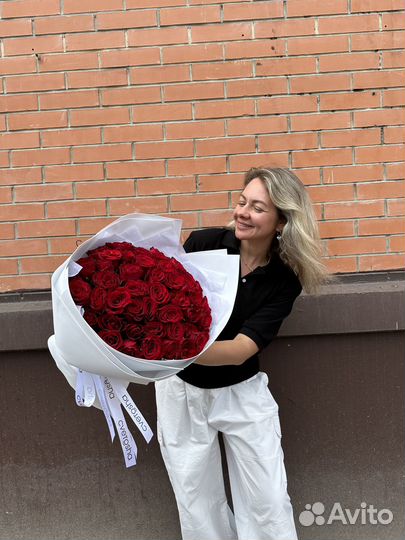 51 роза. Букет из роз. Цветы оптом + доставка