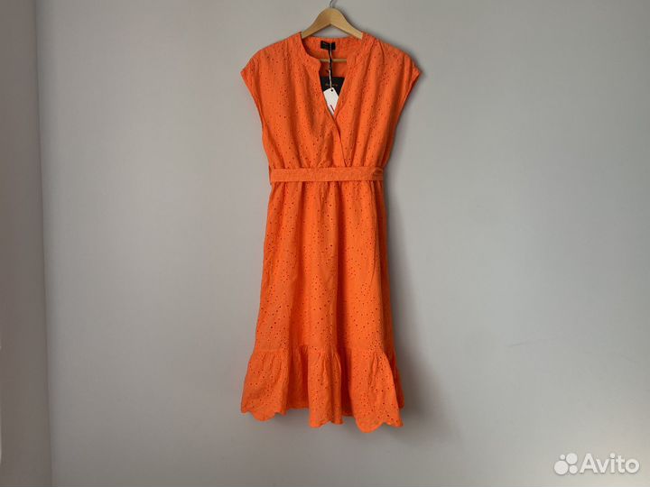Новое платье хлопок шитьё летнее Италия S 42 44