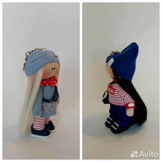 Текстильная кукла брелок