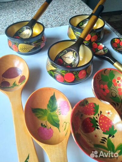 Деревянная посуда хохлома СССР