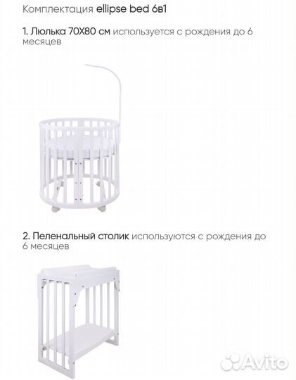 Детская кроватка трансформер 6 в 1