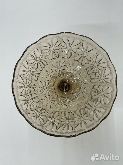 Ваза советская ромашки, карамельное стекло