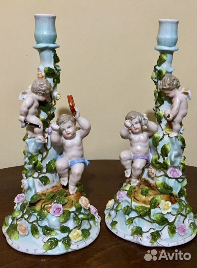 Парные подсвечники. 31см Цена за пару.Sitzendorf