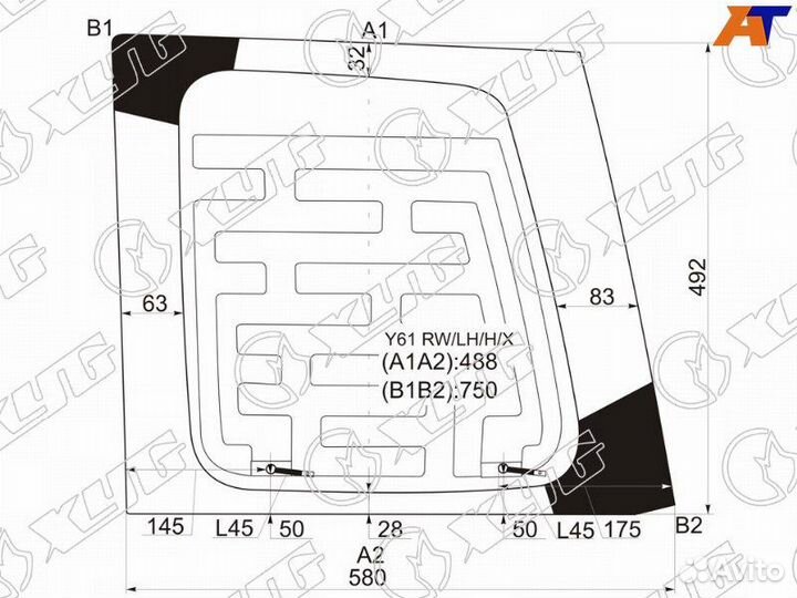 Стекло двери багажника левое Nissan Patrol Y61 GU