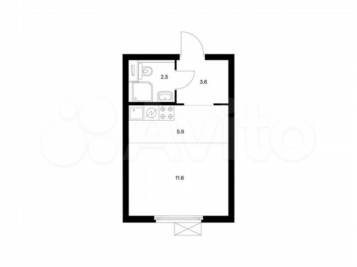 Квартира-студия, 23,6 м², 4/33 эт.