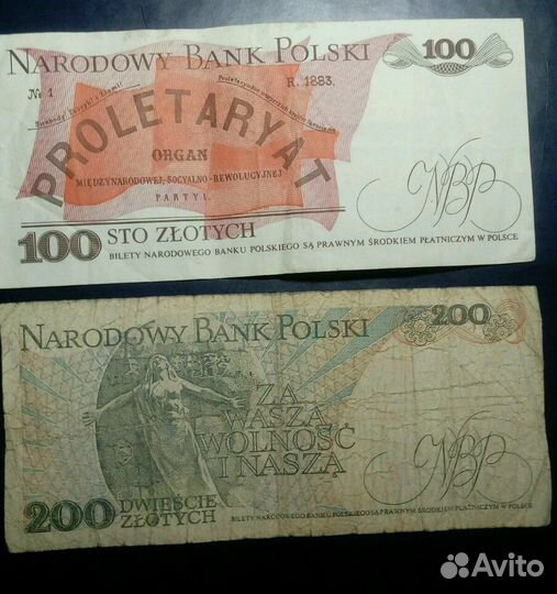 Банкнота Польша 100,200 злотых