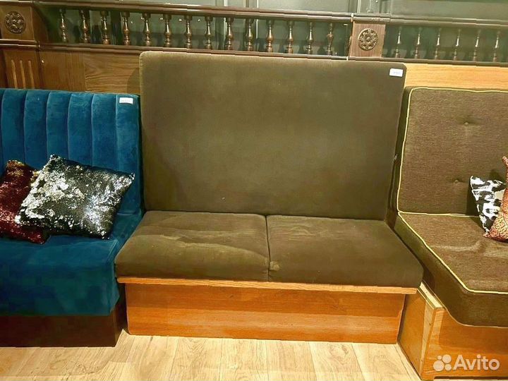 Диван серый без подлокотников